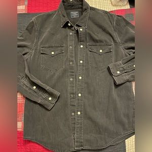 Abercrombie & Fitch Western Denim Shirt faded black